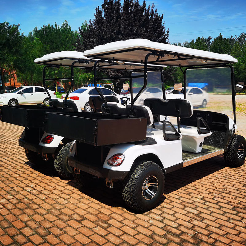 White LSV EV Utility Cargo Golf Cart Vehicle 4 Seater For Farm Garden