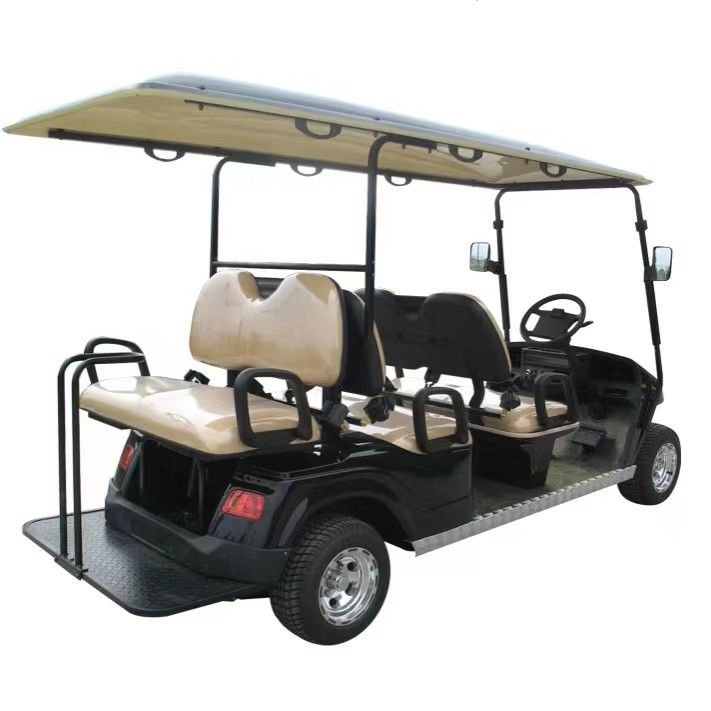 40 Mph 파워 스티어링 접이식 시트 LCD 헤드라이트 LED 스크린이 있는 4 6 Seater 리튬 이온 EV 글로벌 골프 카트