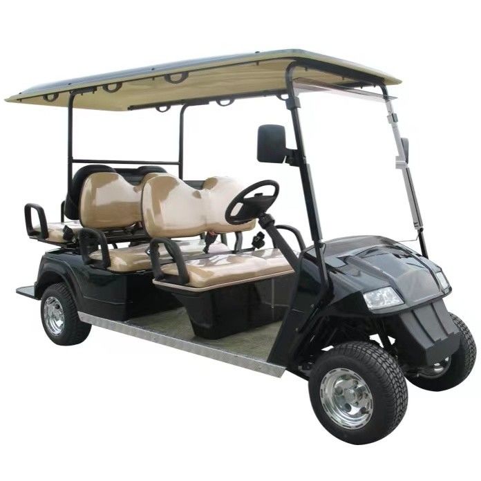 40 Mph 파워 스티어링 접이식 시트 LCD 헤드라이트 LED 스크린이 있는 4 6 Seater 리튬 이온 EV 글로벌 골프 카트