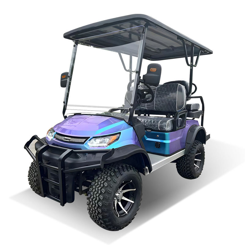 2024 New 2+2 Seater Electric Golf Cart Chameleon Color Electromagnetic Brake Lithium Battery off-road tires