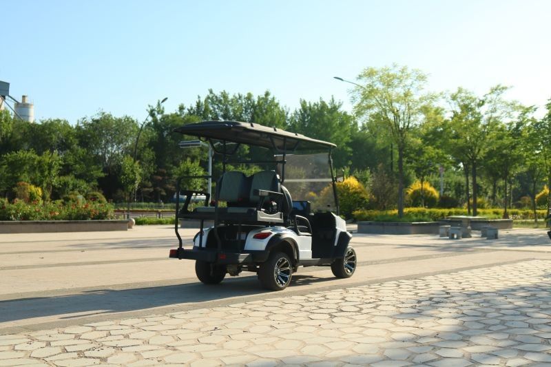 New 2+2 Seater Electric Golf Cart With Top Speed ​​Of 40mph And 12 Inch Road Tires Steel Body Mph Showed