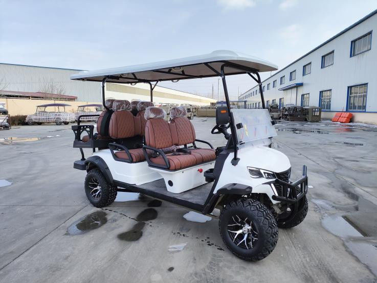 Customized Off Road Red 6 Seaters Golf Cart With AC Motor 3.5 KW Lead Acid Battery