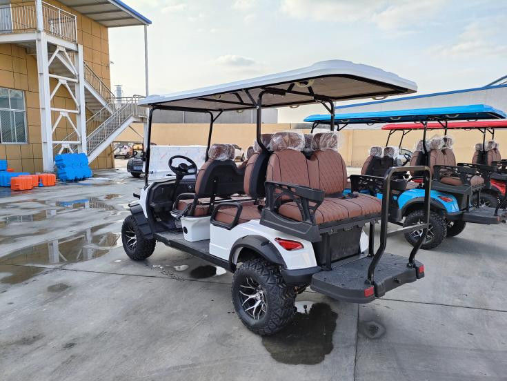 Customized Off Road Red 6 Seaters Golf Cart With AC Motor 3.5 KW Lead Acid Battery