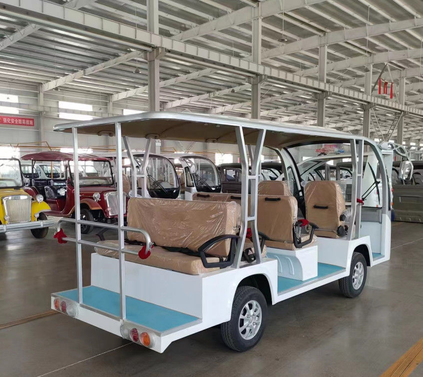 Electric Sightseeing Bus 11 Seats Mini Bus Without Battery Air Conditioner Car With Door Reverse Sear 4kw