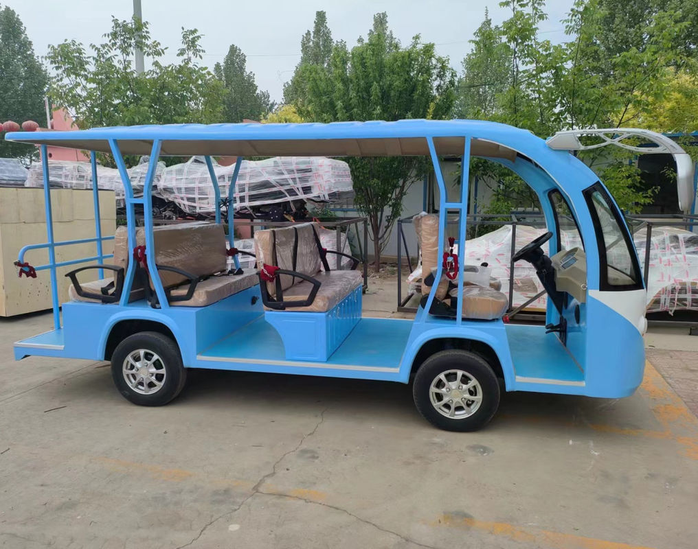 Electric Sightseeing Bus 11 Seats Mini Bus Without Battery Air Conditioner Car With Door Reverse Sear 4kw