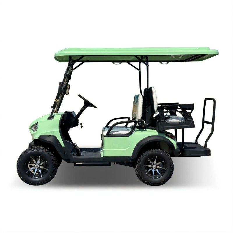 Green Color New 4 Seaters Golf Cart 4 Wheels Certificated 60v 100ah Lead-Acid Battery Minimum turning radius 5000mm