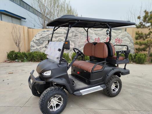 Black Color 4 Seater Golf Cart wheelbase 1720mm Ground clearance 235mm