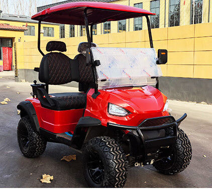 Red color 2 Seater Electric Off-Road Golf Cart High Power 12'' Tires 4kw Motor factory price on sale