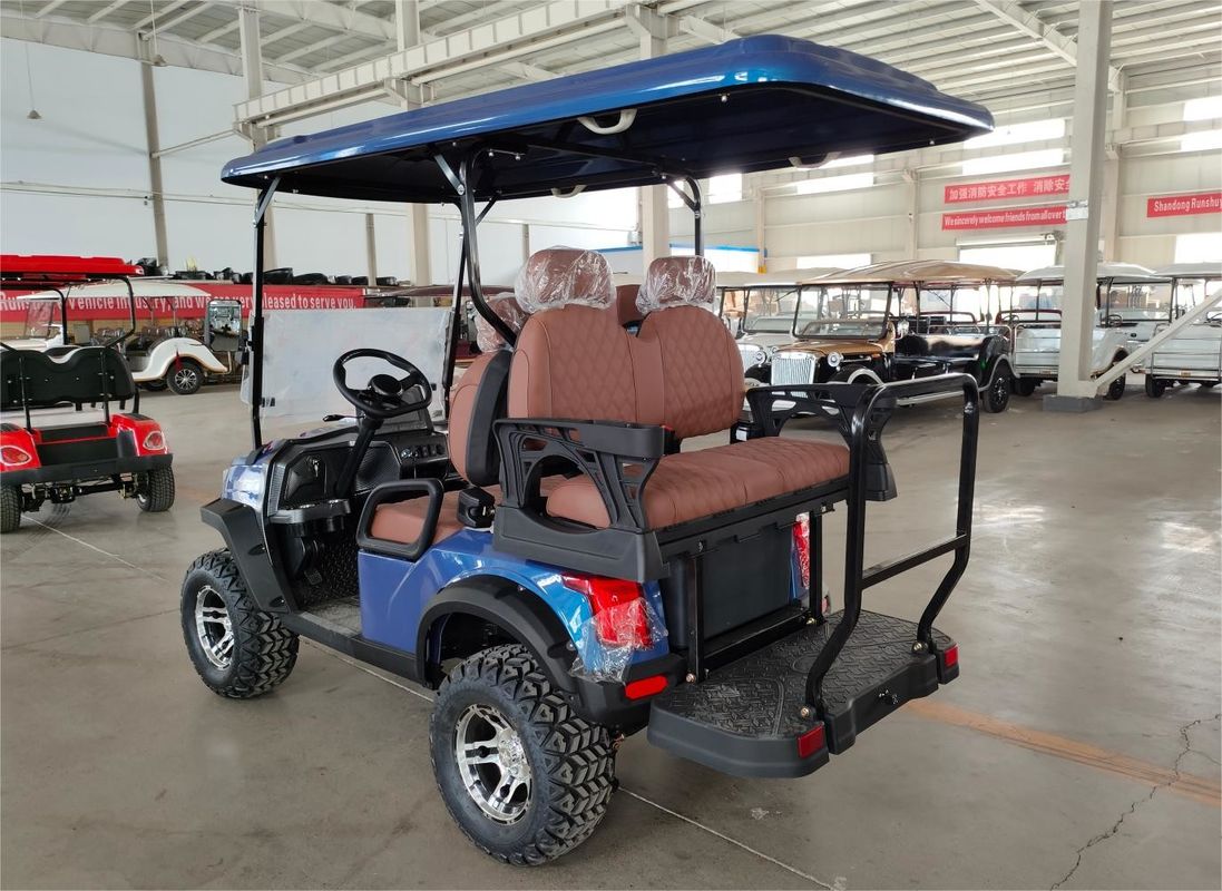 New Lifted Blue Electric Golf Cart With Disc Brake And Lithium Battery Max Speed 35km/H Road Legal
