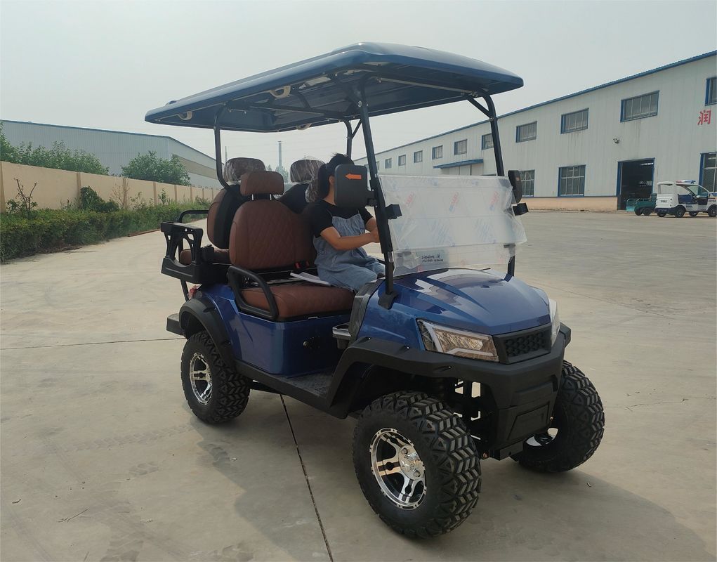 New Lifted Blue Electric Golf Cart With Disc Brake And Lithium Battery Max Speed 35km/H Road Legal