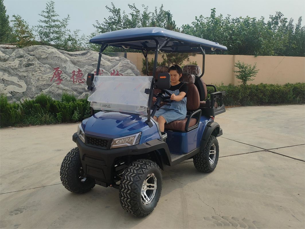 New Lifted Blue Electric Golf Cart With Disc Brake And Lithium Battery Max Speed 35km/H Road Legal