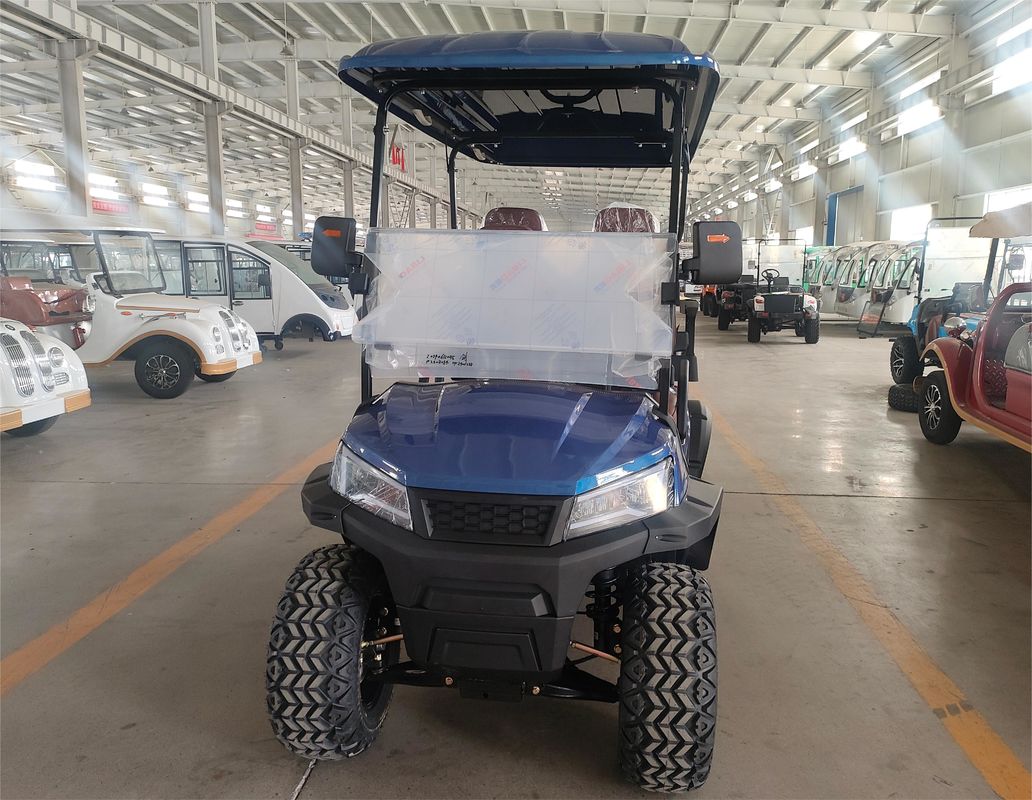 New Lifted Blue Electric Golf Cart With Disc Brake And Lithium Battery Max Speed 35km/H Road Legal