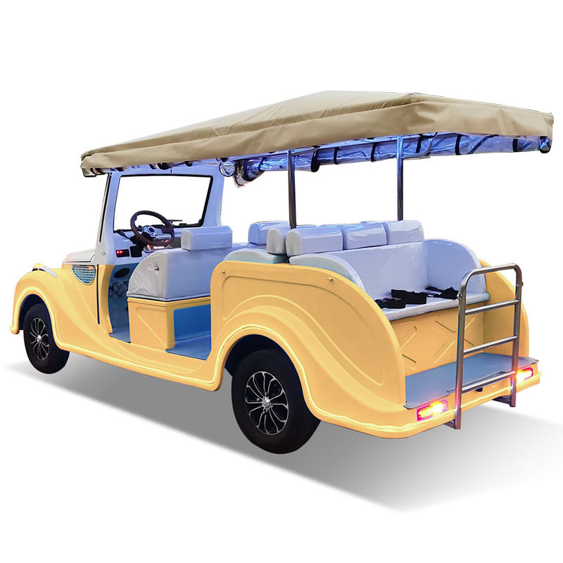 11 Seater Electric Classic Car Travel Retro Sightseeing Car With Awning For Adults