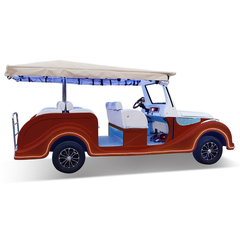 Gray Classic Car 8 Seats  Electric Tourist Car Sightseeing Bus Three Rows Of Seats