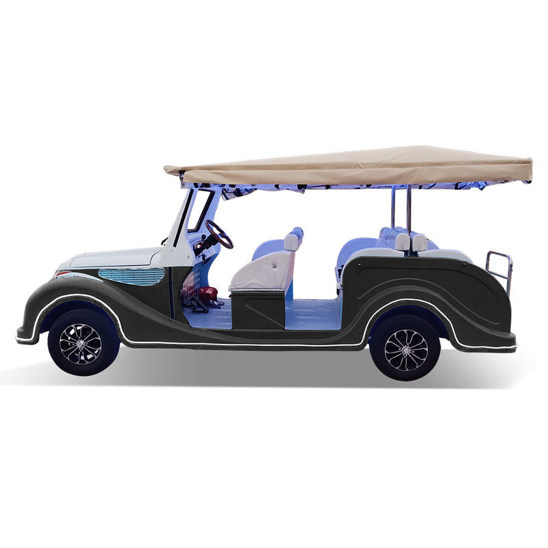 Gray Classic Car 8 Seats  Electric Tourist Car Sightseeing Bus Three Rows Of Seats