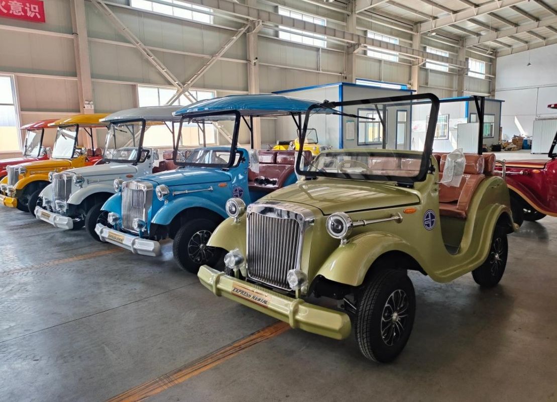8 posti Classic Golf Cart telaio in acciaio Corpo di timbrazione a guscio di ferro 5kw 48V * 150AH Batteria a colori rosa