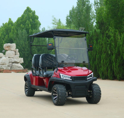 New Lifted REd Electric Golf Cart With Disc Brake And Lithium Battery Max Speed 35km/H Road Legal golf cart
