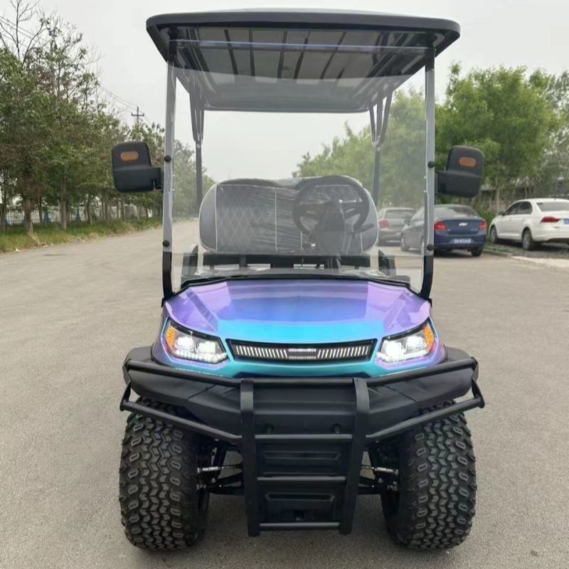 Golf Cart 4 Passenger Color Changing Paint Lithium Battery Max Speed 40km/h Off Road Tires