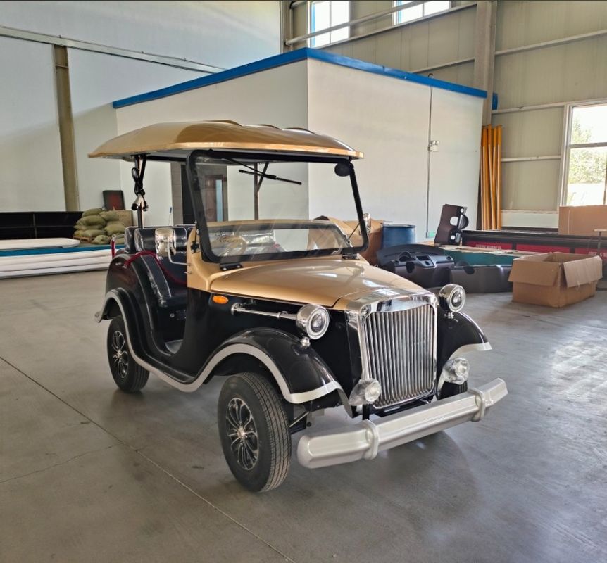 Vintage Electric Car The Classic Golf Cart for Small Group Transportation Black Color for Resort