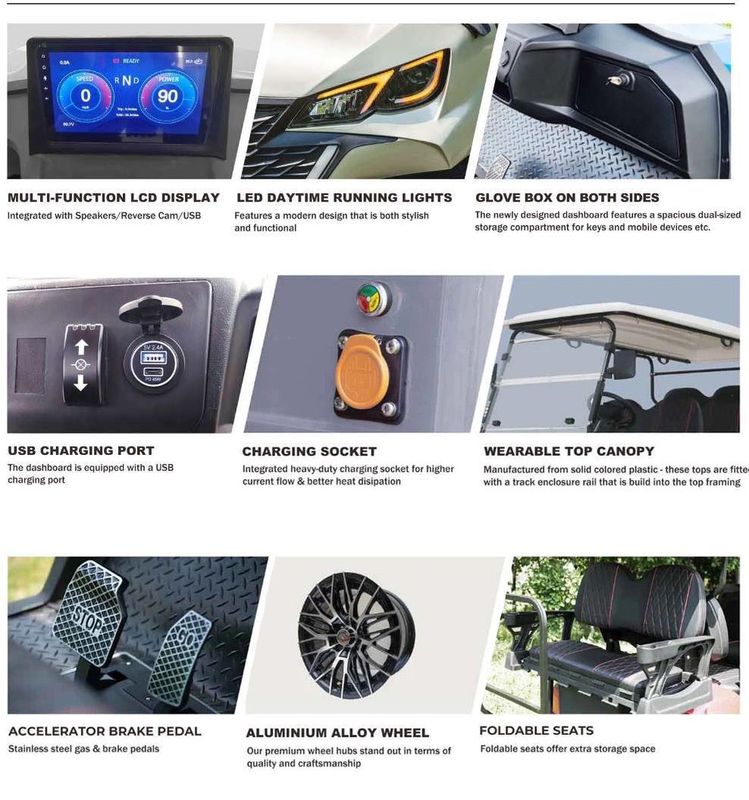 2+2-Seater Golf Cart With CE Certification Off-Road Tires And Body Color Customizable