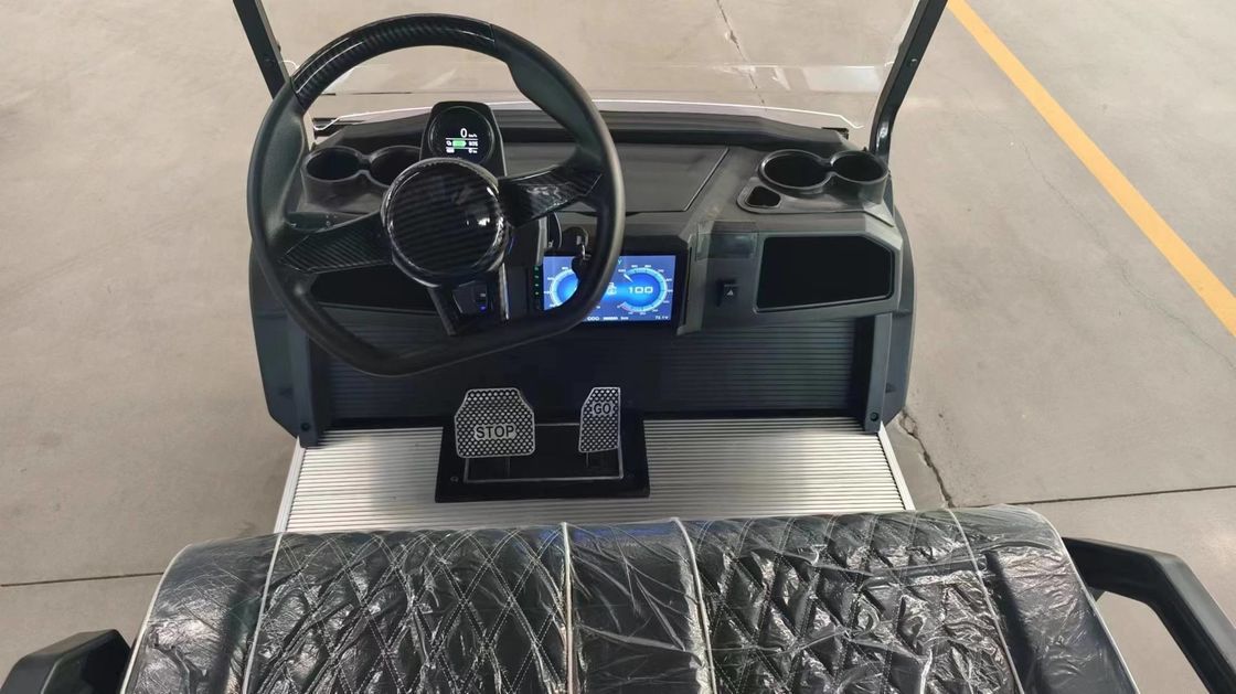 Colorful Purple 2+2 Seat Electric Golf Cart With Four-Arm Independent Suspension And Electromagnetic Brake