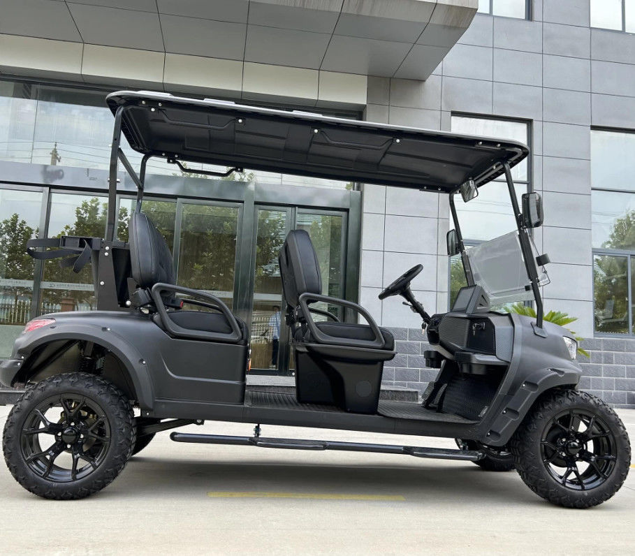 Off-Road Tire 4 Seater Golf Cart 48/60/72v Lead Acid Battery Electric Power For Sale