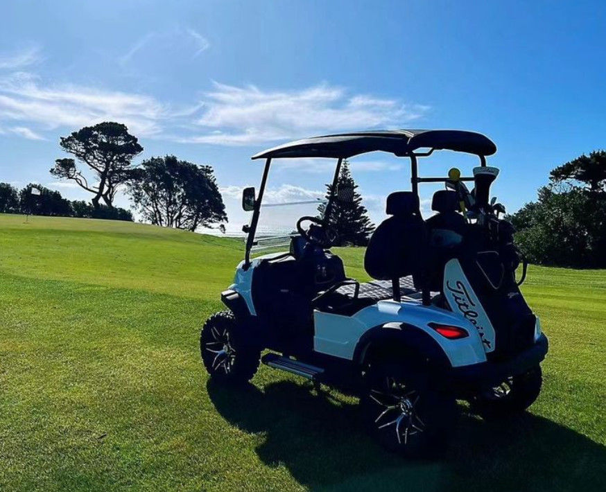 Chariot de golf de haute performance avec batterie au lithium de longue durée idéal pour les terrains de golf