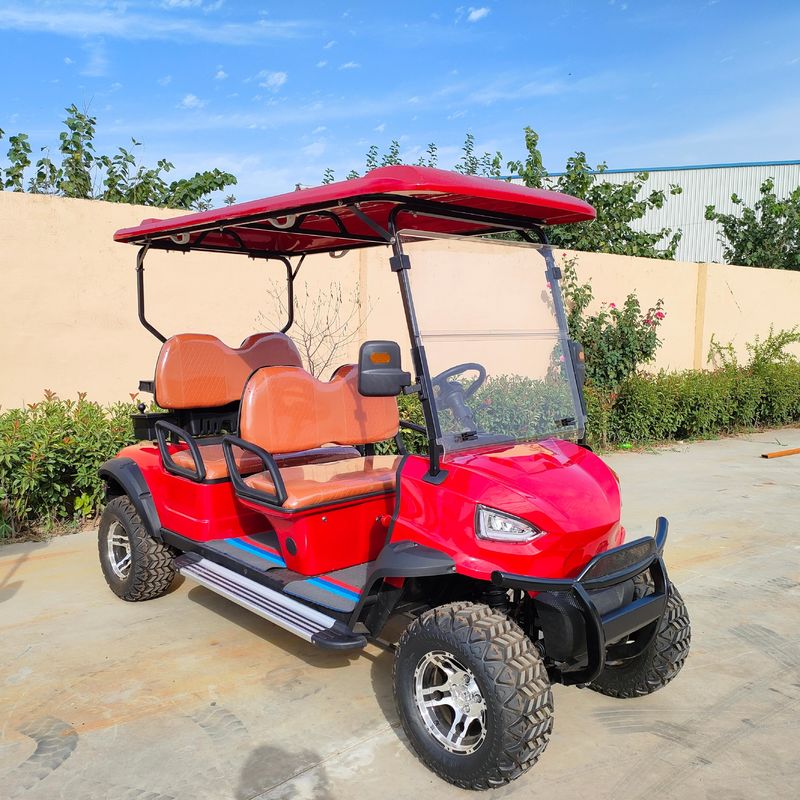 Factory Made Road Legal Red Lithium Battery Power Electric Golf Cart 2 4 6 8 Seater Golf Cart Can Customized