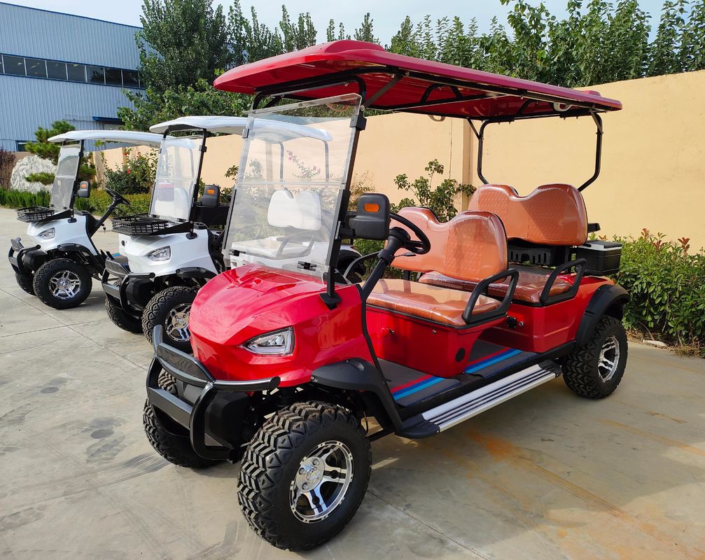 Factory Made Road Legal Red Lithium Battery Power Electric Golf Cart 2 4 6 8 Seater Golf Cart Can Customized