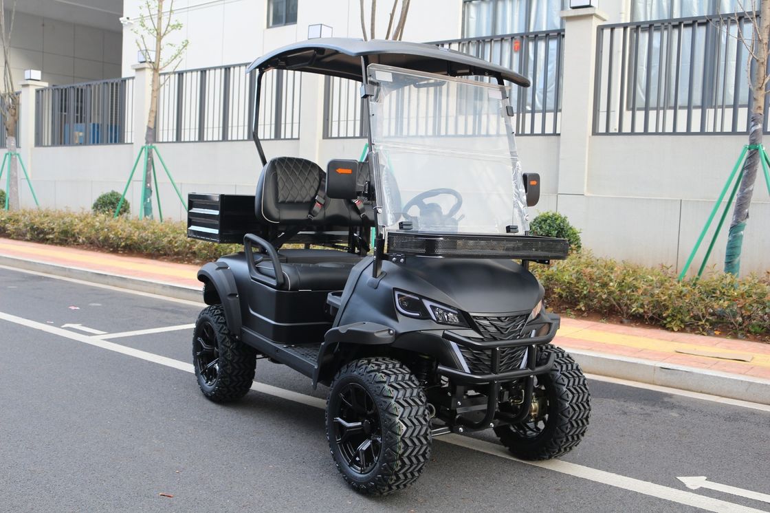 Matte black electric golf truck aluminum alloy rear bucket large screen McPherson independent suspension