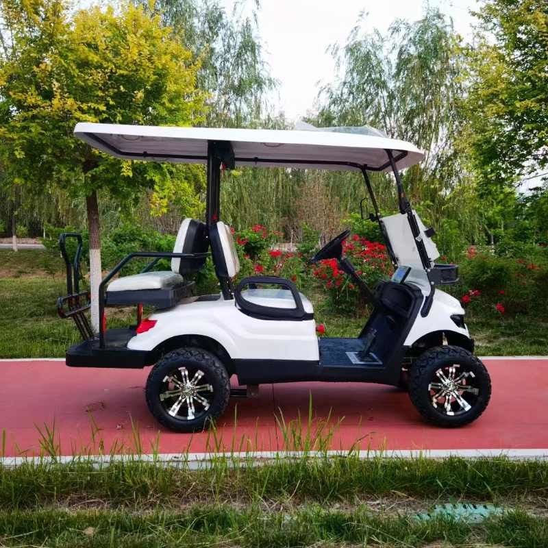 4 Seater Electric Off-Road Golf Cart Sleek Design LED Headlights Durable All-Terrain Tires Comfortable Seats Sturdy Windshield Ideal For Golf Courses And Outdoor Adventures