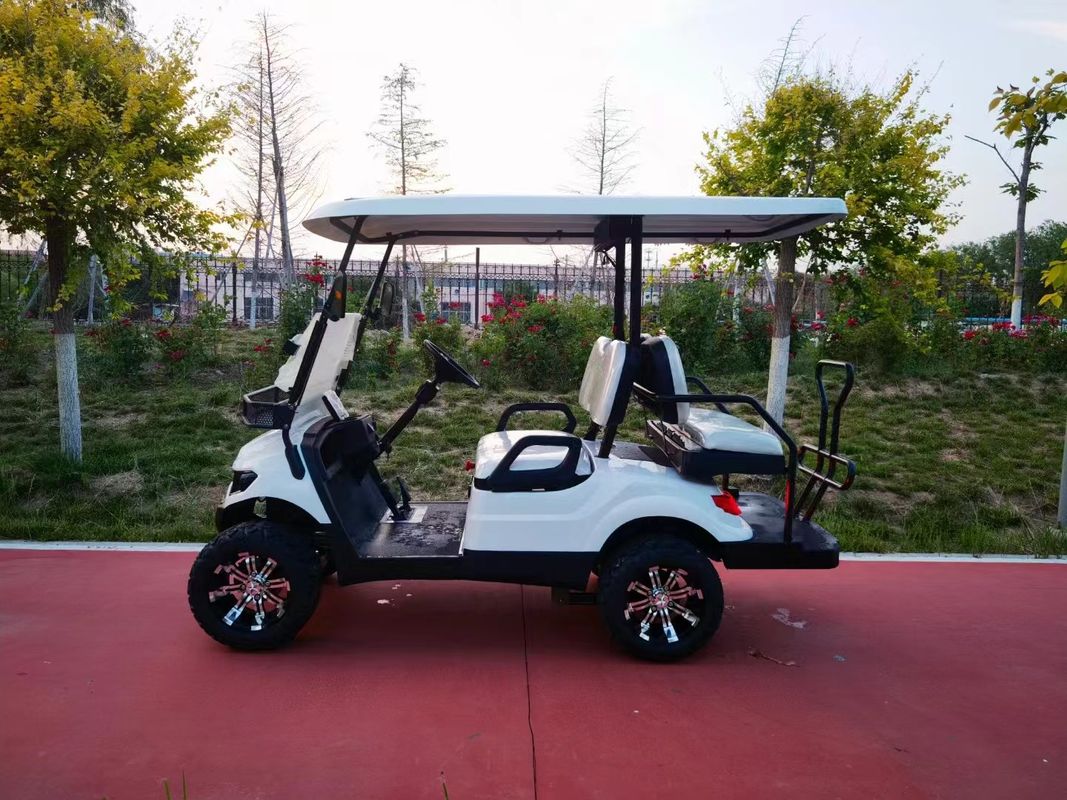 Blue Four-Seat Electric Utility Golf Cart Off-Road Tires 4kw High-Endurance Lithium Battery 72v