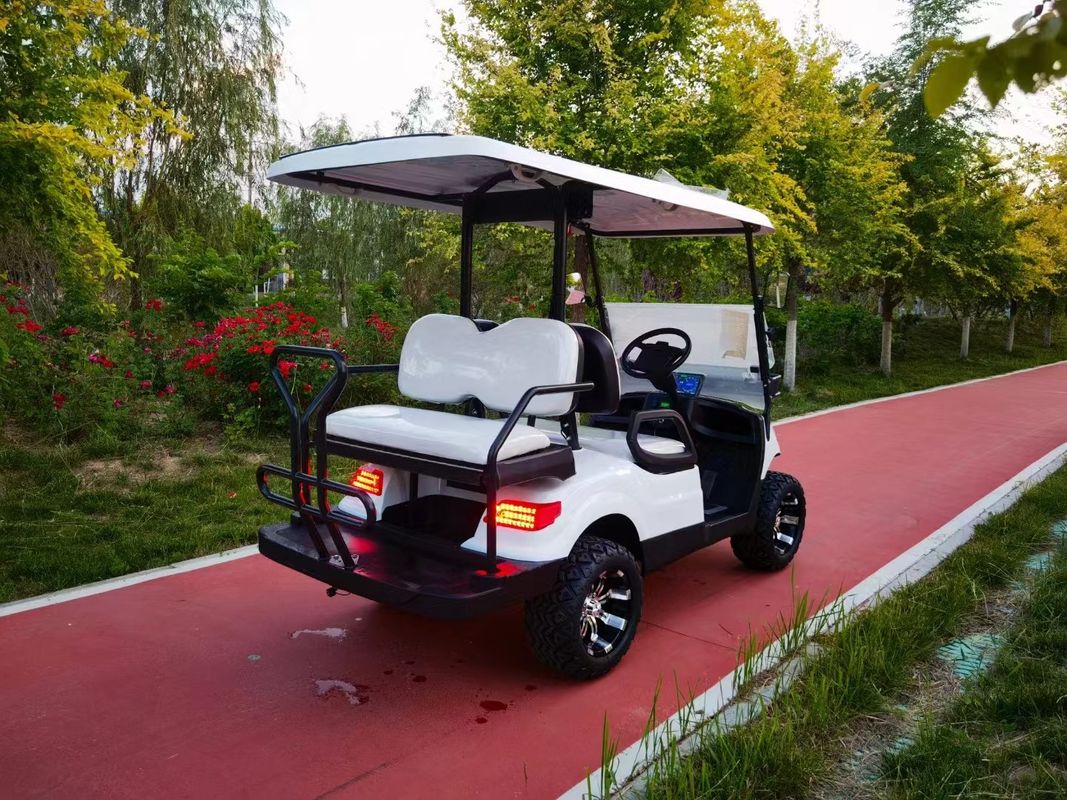 Blue Four-Seat Electric Utility Golf Cart Off-Road Tires 4kw High-Endurance Lithium Battery 72v
