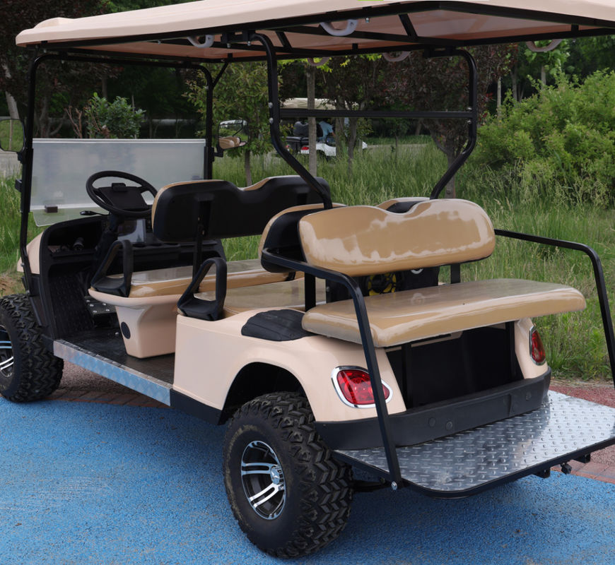 Chinese 6 Seater Electric Golf Cart Lead Batteries With Charging Ports Zero Emissions