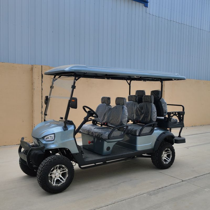 Latest Models 4+2 People Golf Cart 5kw Motor With Lithium Battery And 12'' Off -Road Tires Road Legal