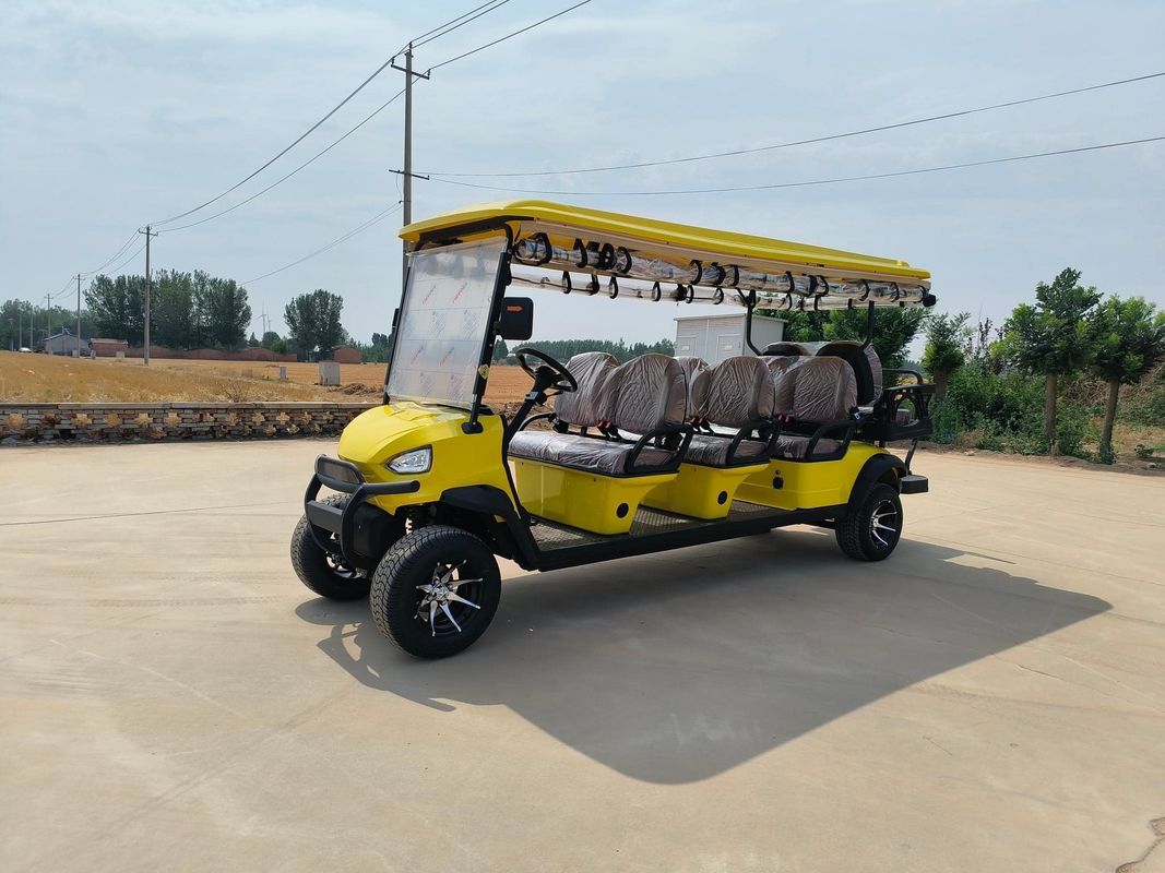 Off-Road Electric Golf Cart 6 + 2 Kursi 8 Penumpang 4kw 72V 100Ah Baterai asam timbal