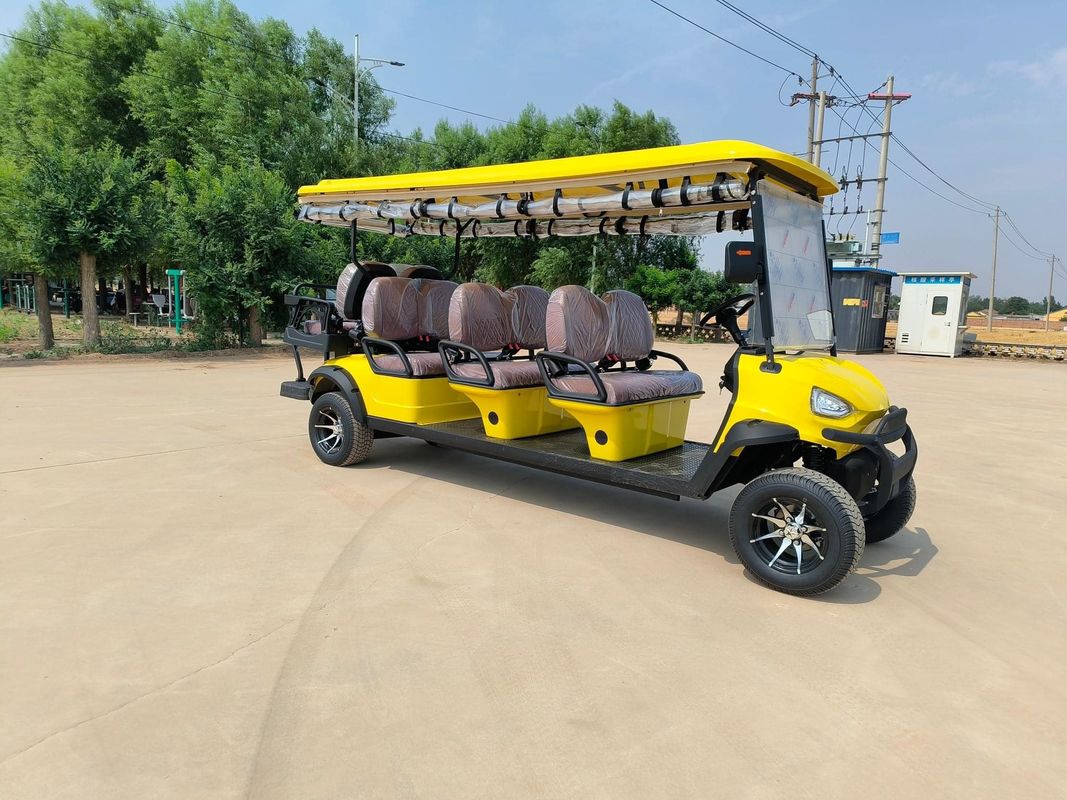 Off-Road Electric Golf Cart 6 + 2 Kursi 8 Penumpang 4kw 72V 100Ah Baterai asam timbal