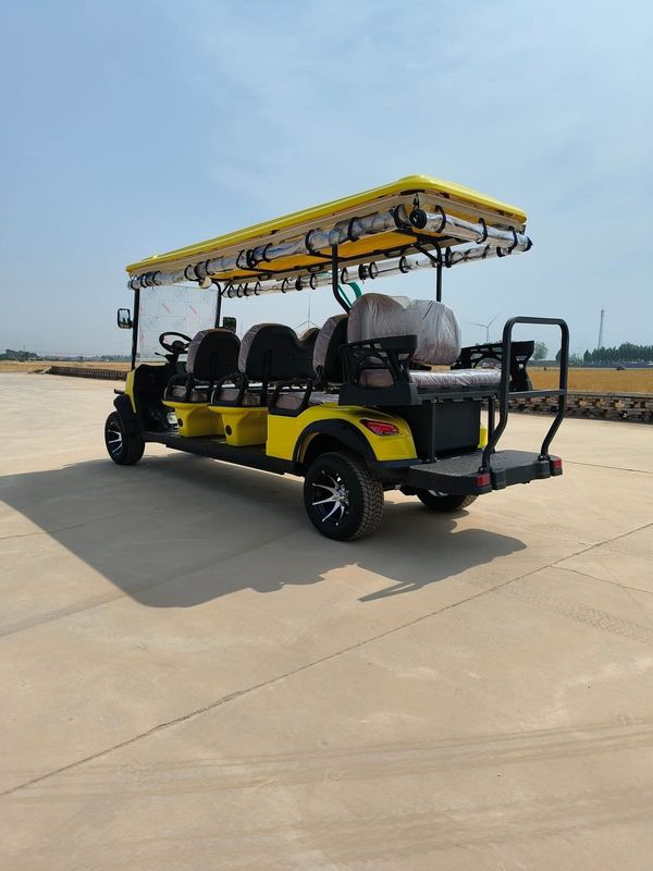 Off-Road Electric Golf Cart 6 + 2 Kursi 8 Penumpang 4kw 72V 100Ah Baterai asam timbal
