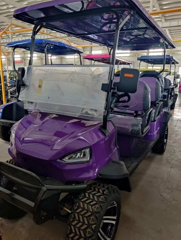 6 Seats Golf Cart High Quality 5kw Motor With Lithium Battery And 12'' Off -Road Tires Road Legal