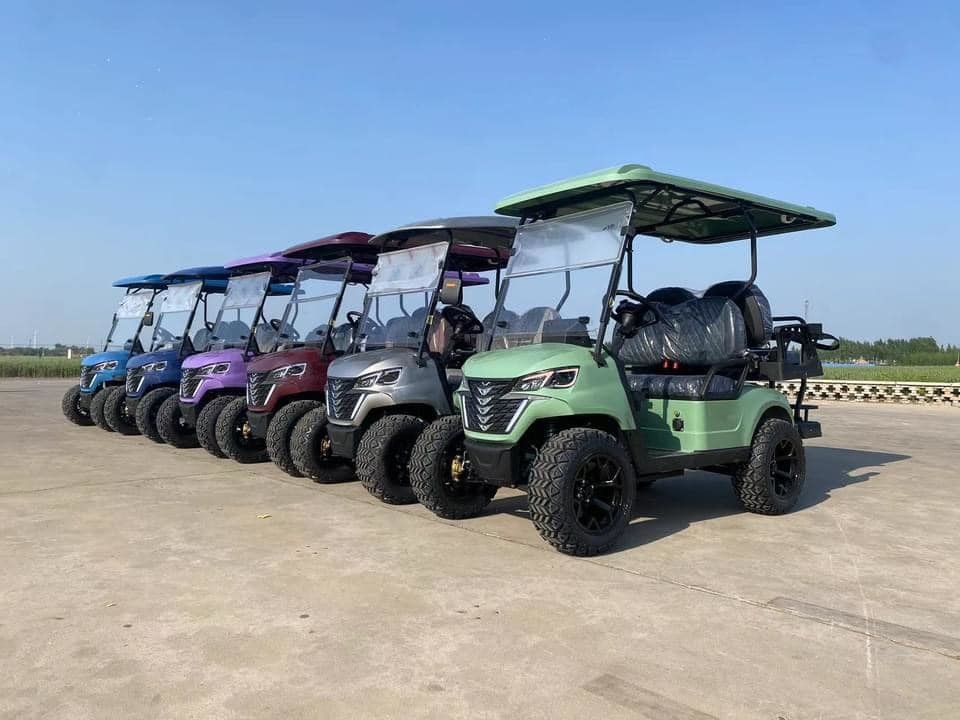 5KW AC Motor 14-inch Off-road Tires Good Shock Absorption Configuration Customizable Color Golf Cart