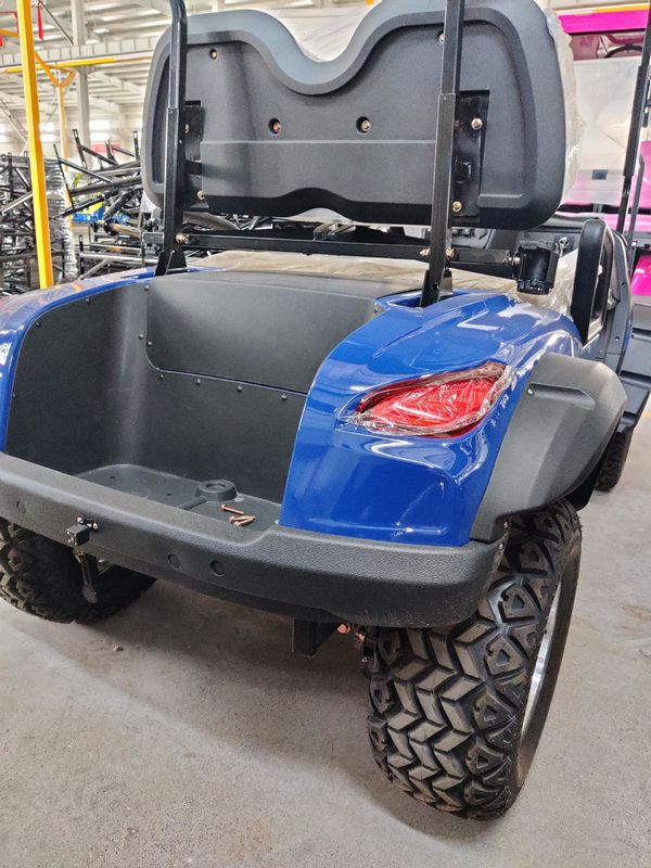 Blue 2 Seater Electric Off-Road Golf Cart High Power 12'' Tires With Disc Brake And Lithium Battery