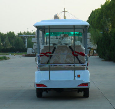 White Convertible 14 Seater Vintage Cart Sightseeing Bus Three Rows Of Seats 11+3 Seats