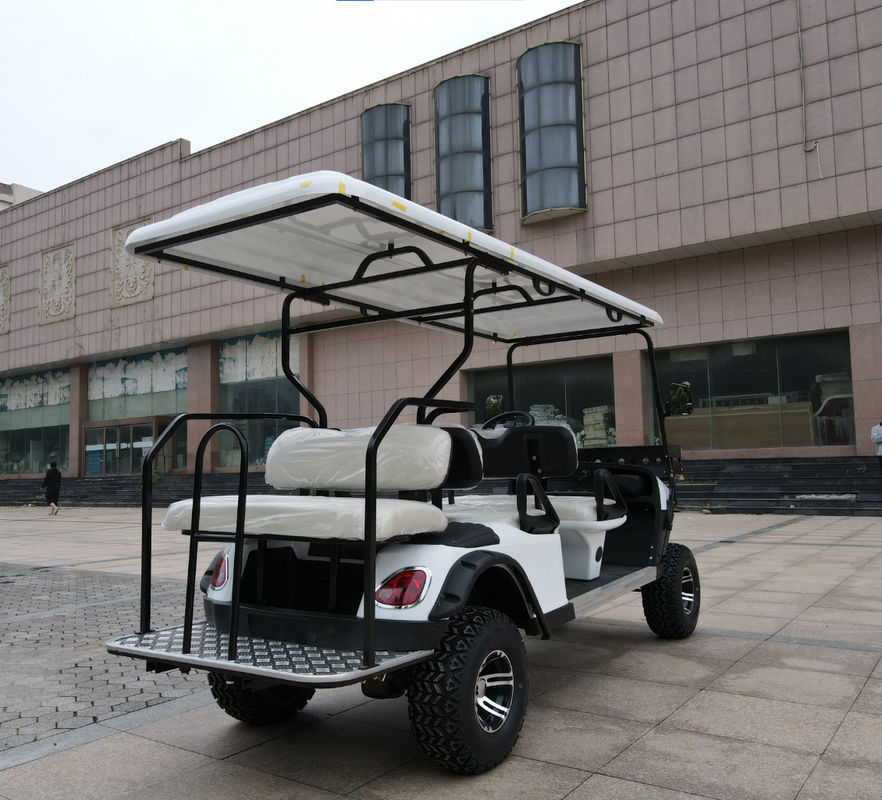 عربة الغولف الكهربائية 4000W نظام التيار المتردد 4 + 2 مقعد عربة الغولف بطارية ليثيوم أيونية جيدة الجودة