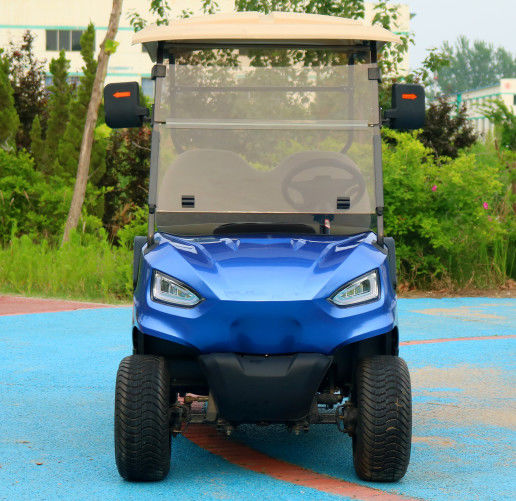 Blue 2 Seater Electric Golf Cart With 48v 4kw Motor Durable Roof And Comfortable Seating CE Certification Road Legal