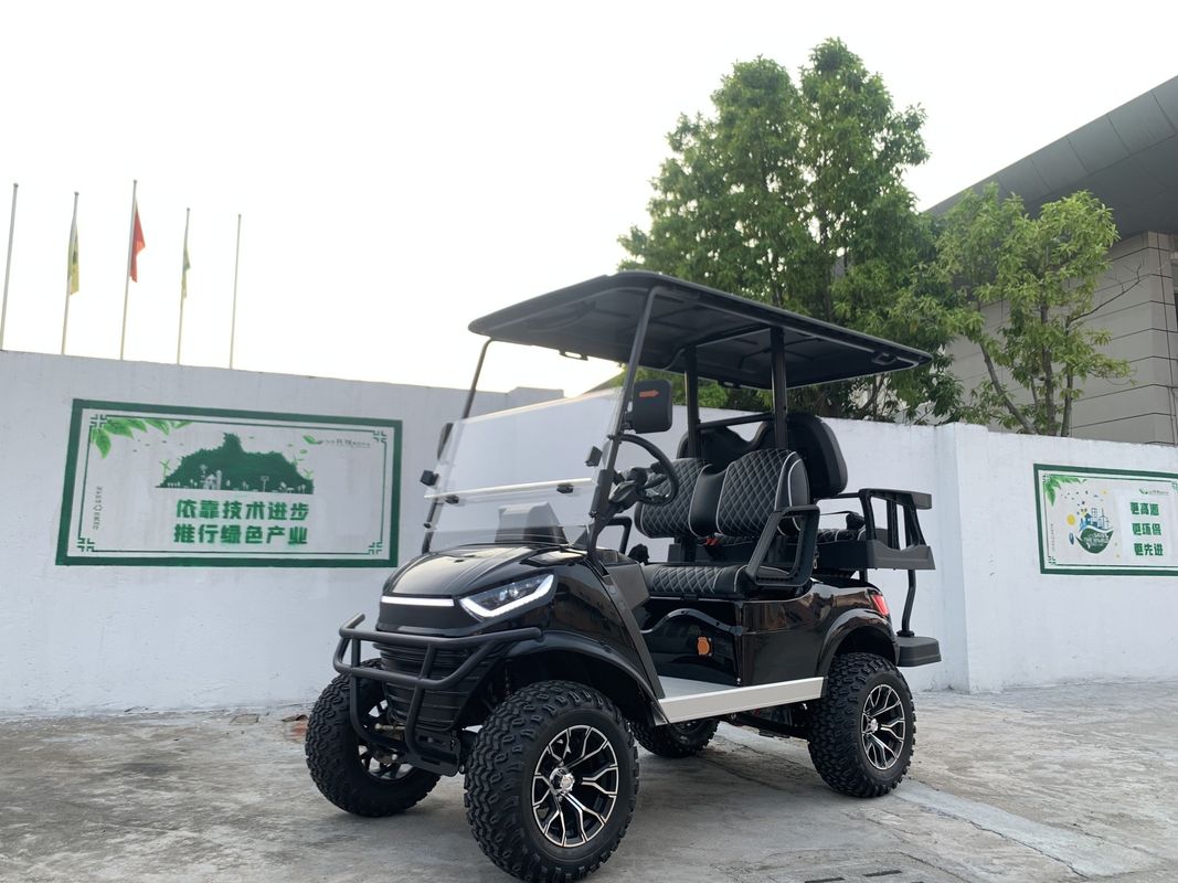 Black Cool Luxury Electric Golf Cart – An Eco-Friendly And Stylish Transportation Solution For Golf Courses Resorts And Communities Featuring A Sleek Design Comfortable Seating