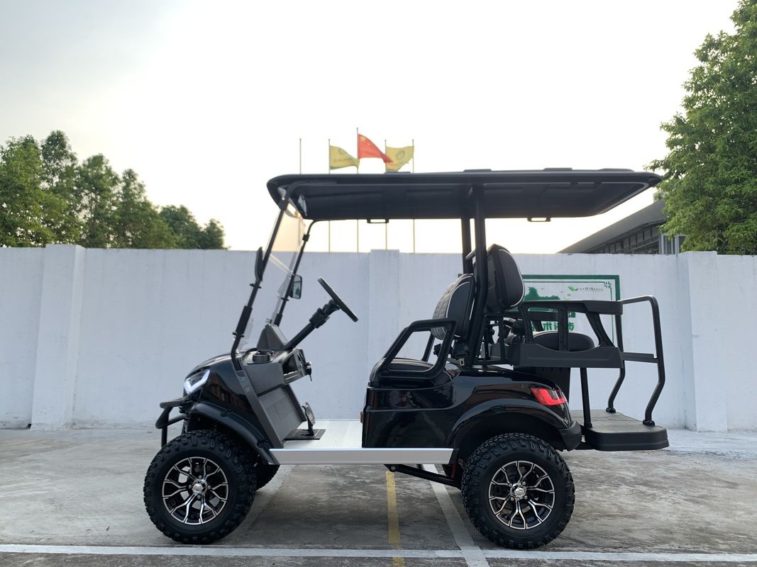 Black Cool Luxury Electric Golf Cart – An Eco-Friendly And Stylish Transportation Solution For Golf Courses Resorts And Communities Featuring A Sleek Design Comfortable Seating