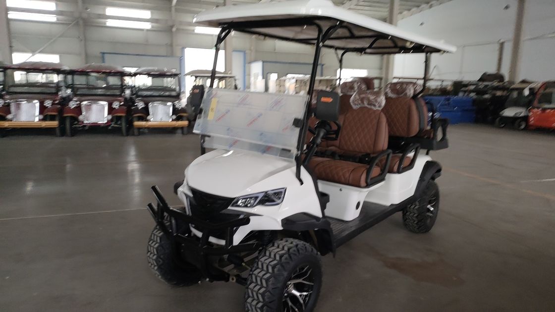 Street Legal 48V Electric Manual Big Wheel Golf Cart 6 Seats Forward Facing Speed Control  Turn Signal Arm Switch With Lithium