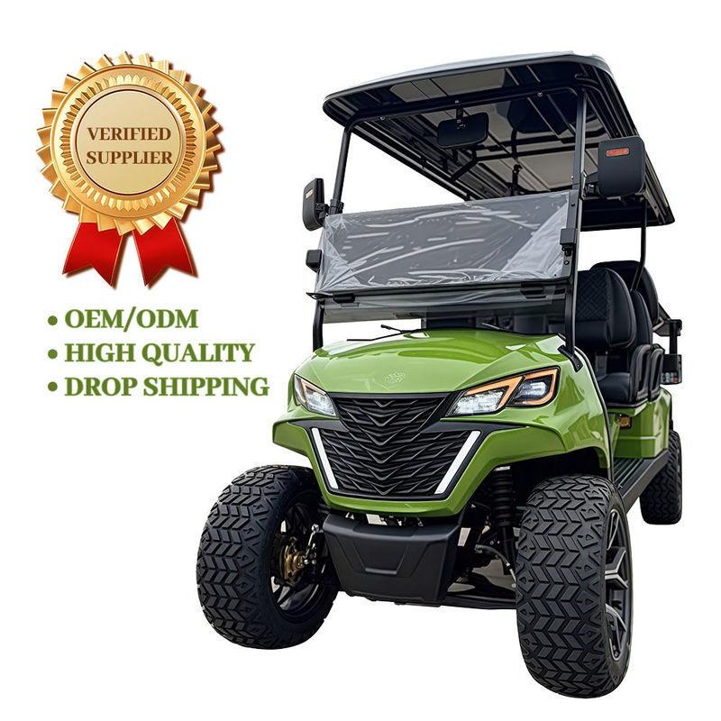 Street Legal 48V Electric Manual Big Wheel Golf Cart 6 Seats Forward Facing Speed Control  Turn Signal Arm Switch With Lithium