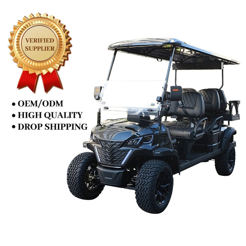 Street Legal 48V Electric Manual Big Wheel Golf Cart 6 Seats Forward Facing Speed Control  Turn Signal Arm Switch With Lithium