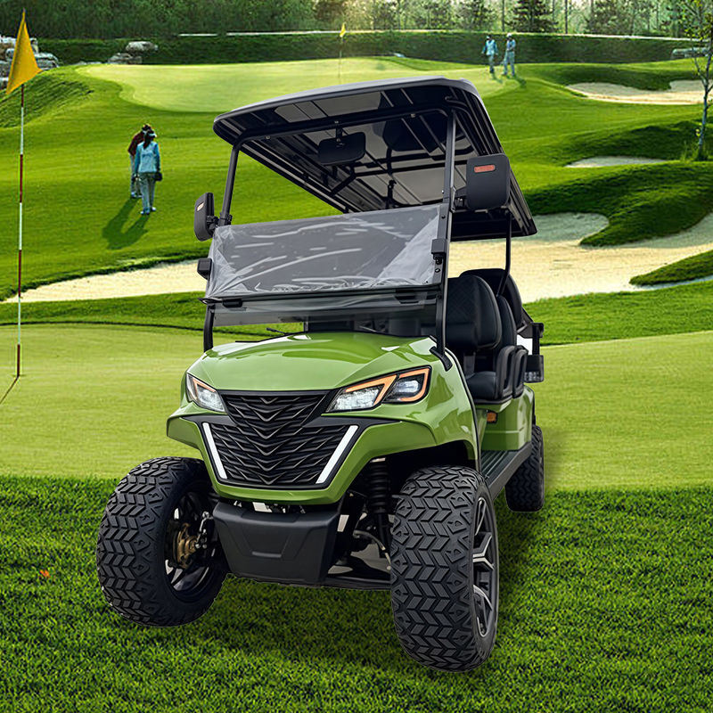 Street Legal 48V Electric Manual Big Wheel Golf Cart 6 Seats Forward Facing Speed Control  Turn Signal Arm Switch With Lithium